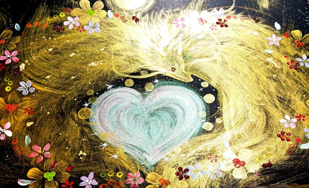 開運絵画　　♡Heartの真実　包容龍　宇宙の愛包み♡