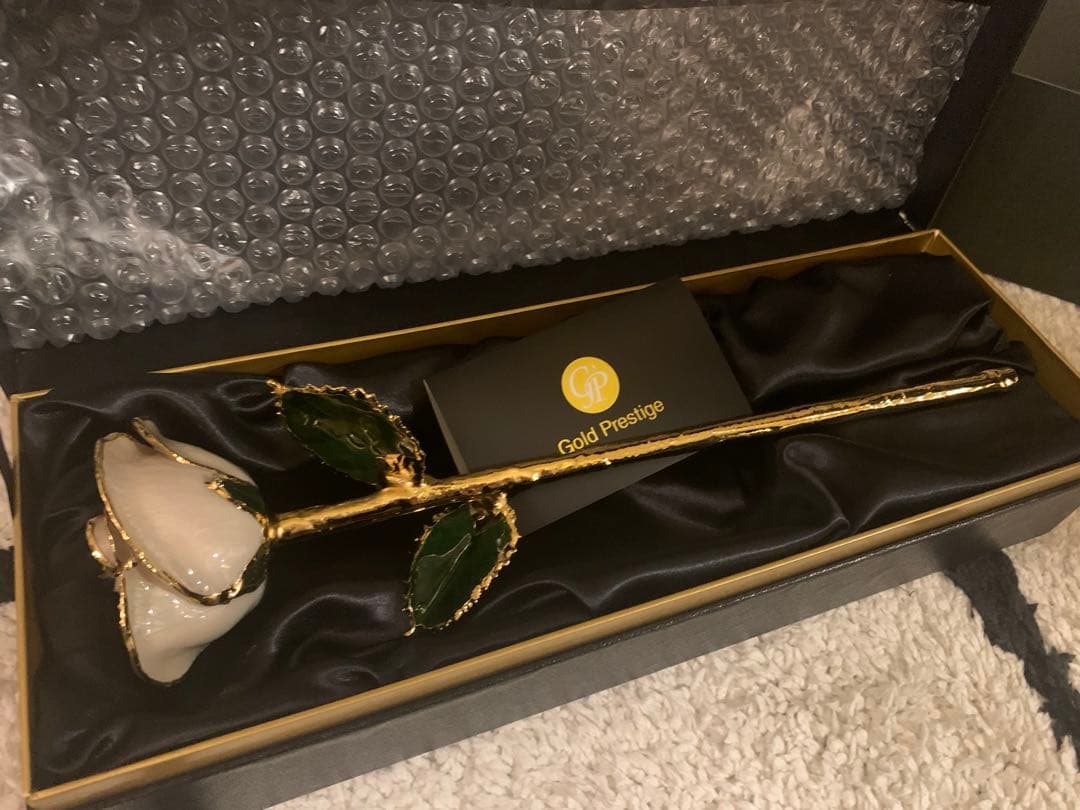 【未使用品】Gold prestige 24金 白い花のアートフラワー