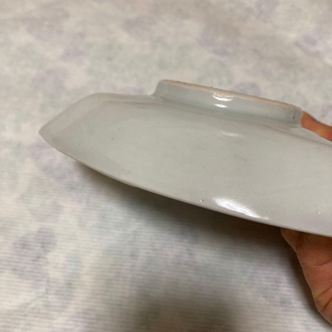 古い染め付け扇皿4枚まとめて