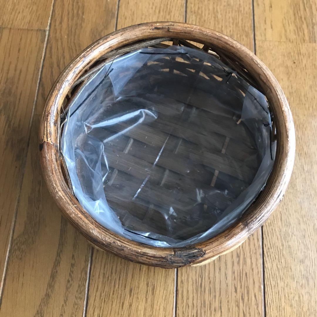 ラタン丸型トレー2個 バスケット2個