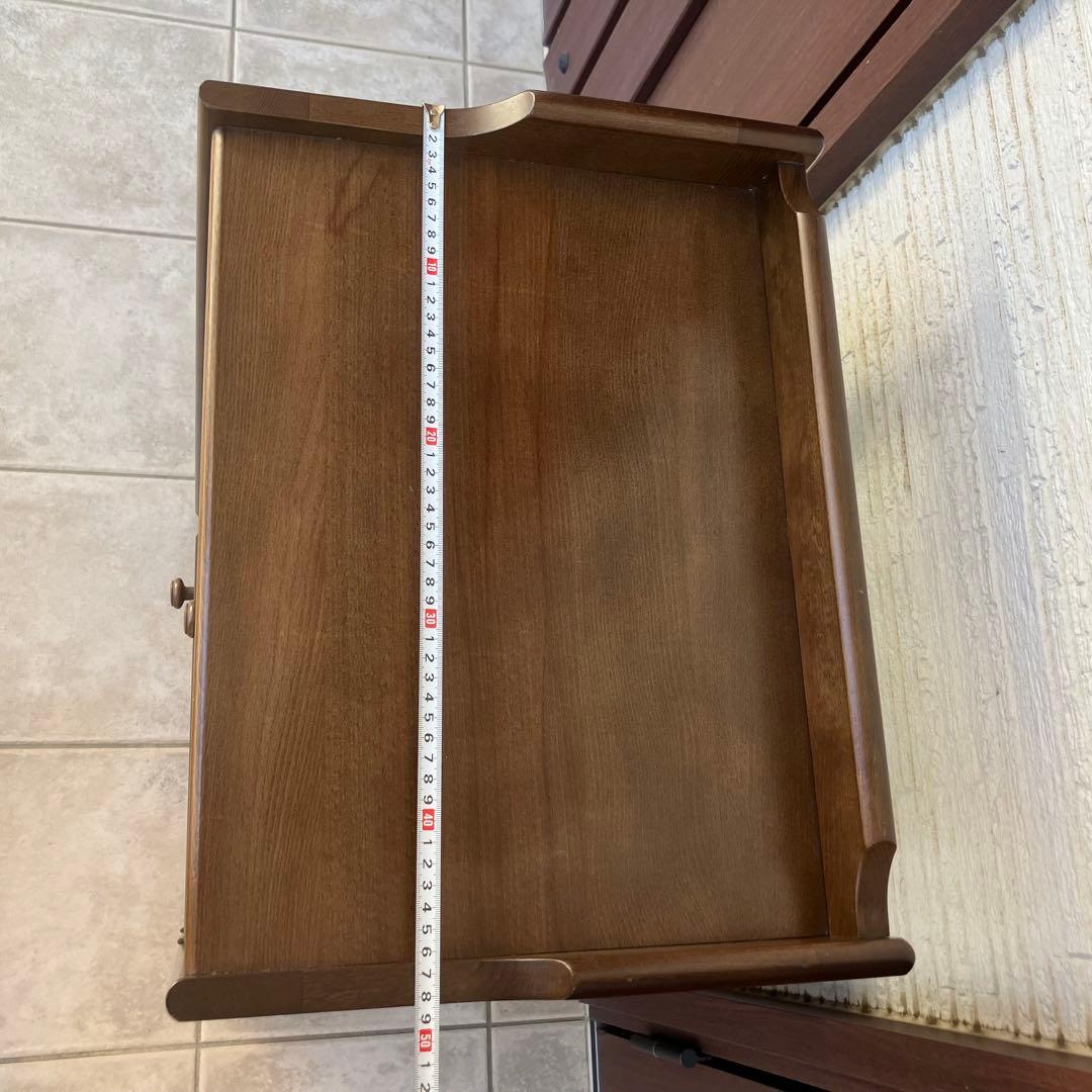 ◉カリモク◉木製サイドキャビネット 電話台 コンセント付 収納家具