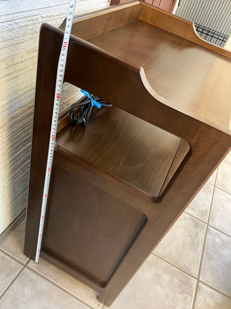 ◉カリモク◉木製サイドキャビネット 電話台 コンセント付 収納家具