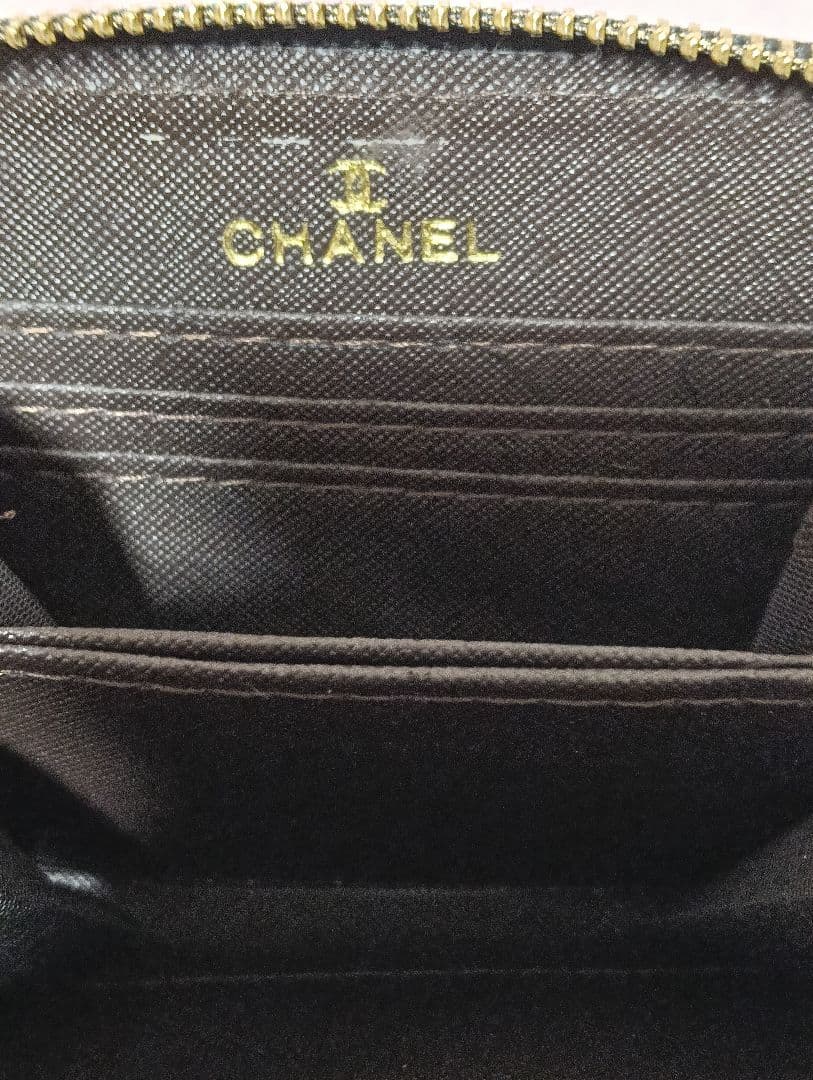 CHANEL ブラックレザー カード入れ