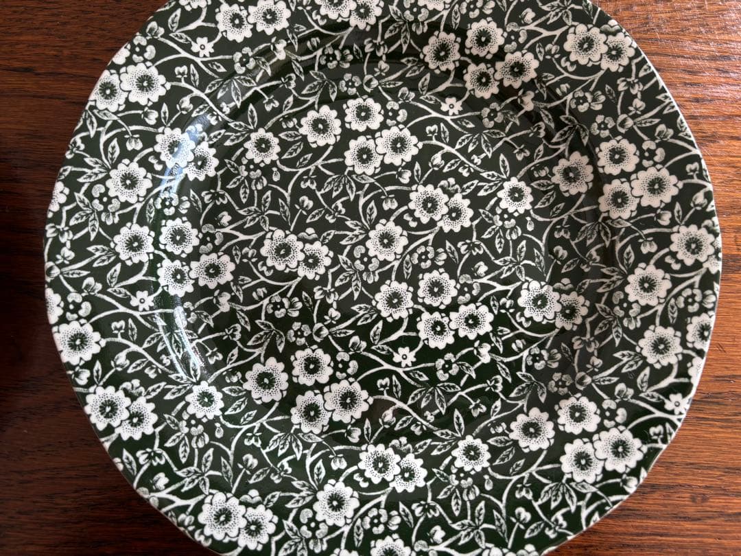 バーレイ burleigh キャリコ(濃いグリーン) プレート2枚セット