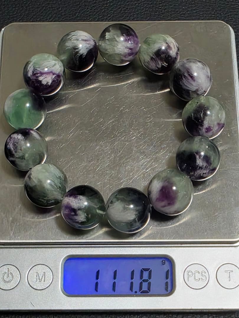 17ミリ　エンジェルフェザーフローライトブレスレット