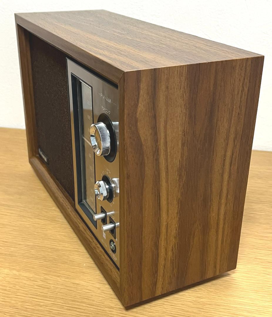 National 木製キャビネットラジオ RE-796 昭和レトロ 動作品