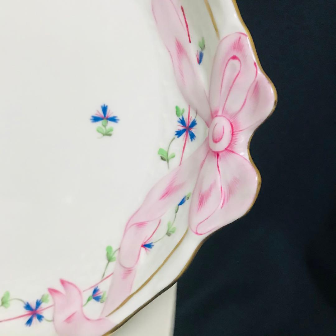 ヘレンド     コーンフラワー　矢車菊　テテアテテセット  パーティトレイ