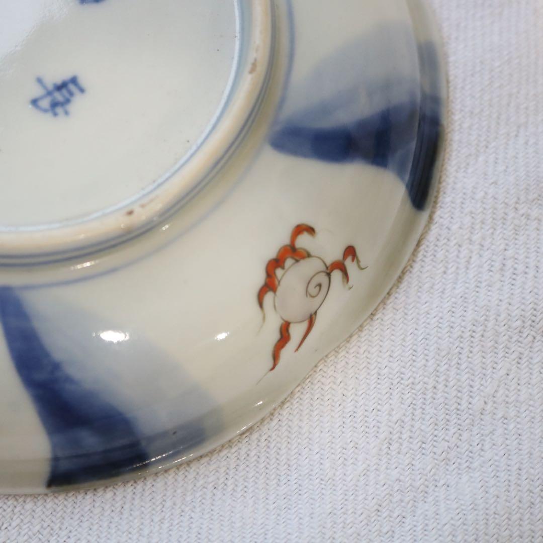 時代逸品！豪華絢爛　捻手金彩に舞う神獣たちの古伊万里１枚 5寸皿プレート骨董