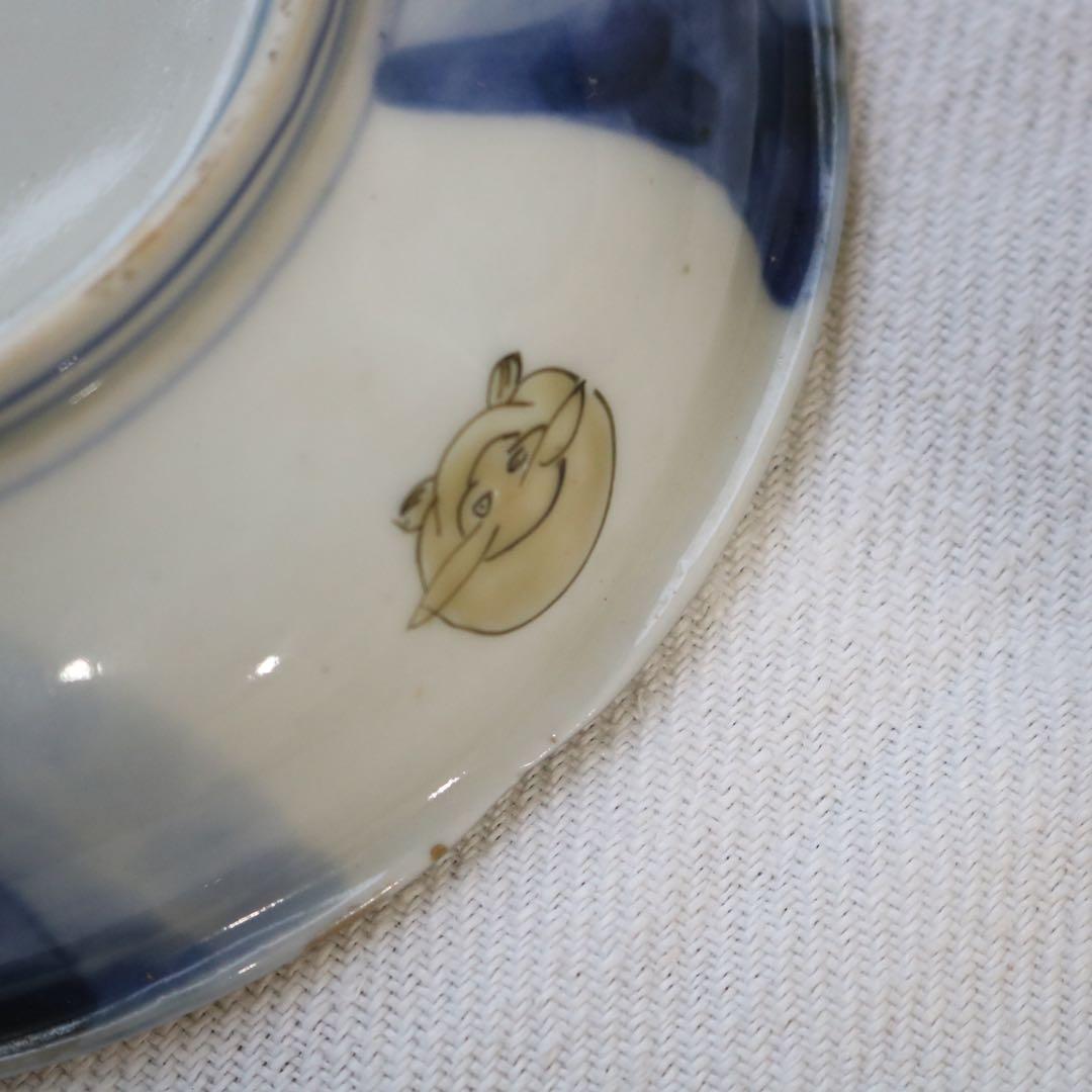 時代逸品！豪華絢爛　捻手金彩に舞う神獣たちの古伊万里１枚 5寸皿プレート骨董