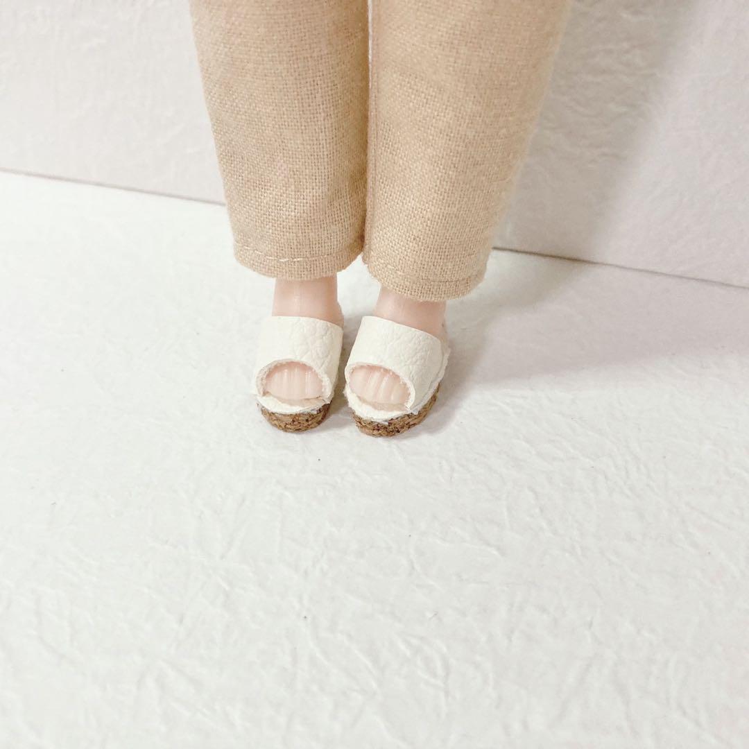 【L113】ドール用 サンダル ホワイト