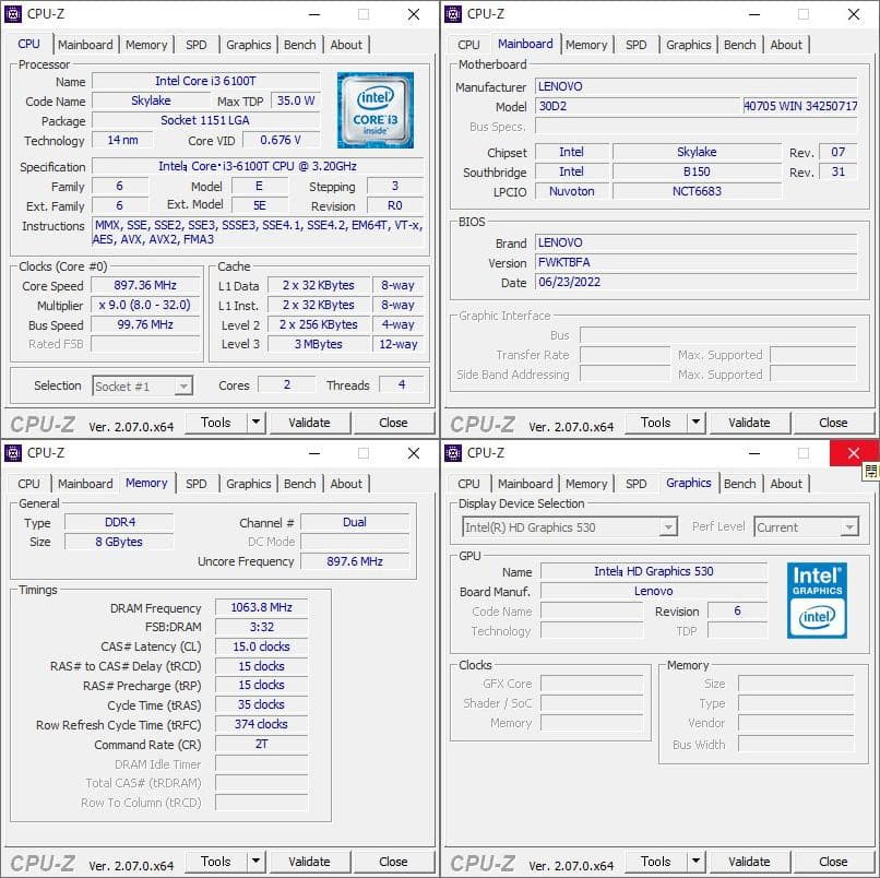 Windowsデスクトップ Lenovo ThinkCentre M700/i3/8GB/SSD128GB