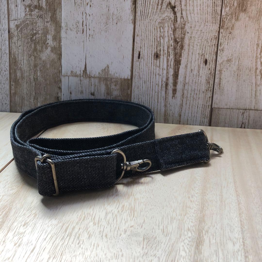 トートバッグ　ハンドメイド　デニムリメイク　ブラック　アンティークゴールドW