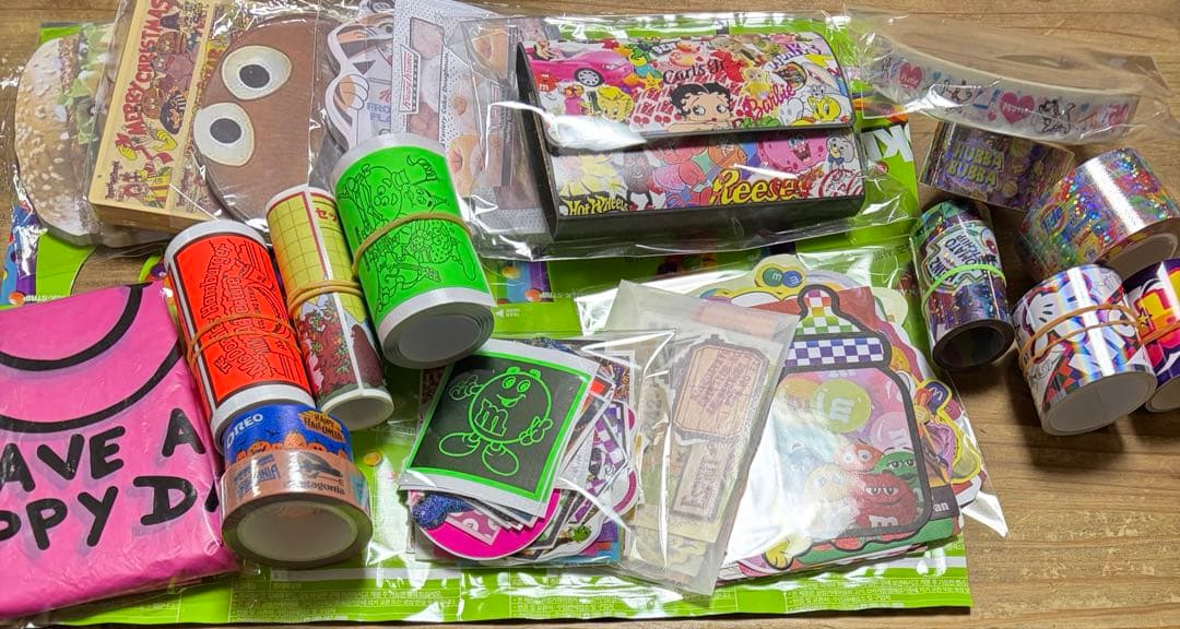 アメキャラ など 詰め込みセット シール メモ 平袋 など フード D系