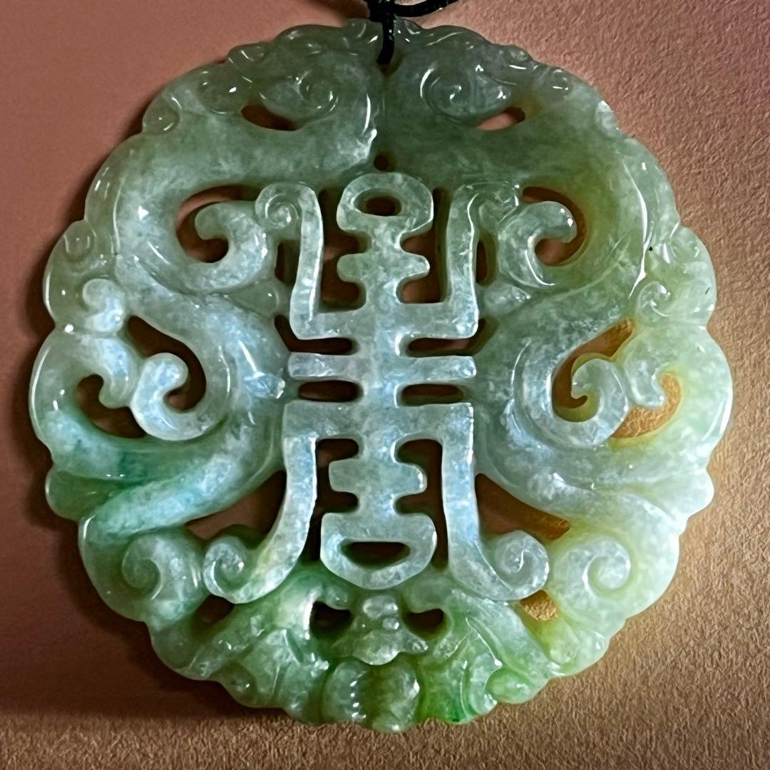 ミャンマー 本翡翠 彫刻 龍神 グレードA 碧玉 氷質 鑑別 硬玉 ジェダイト