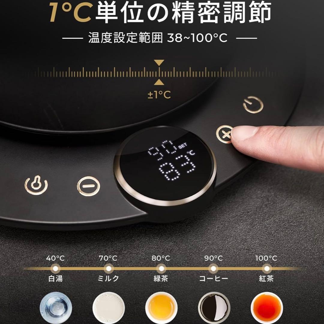 最新 Epeios（エペイオス）電気ケトル 0.9L｜1℃単位で温度調整