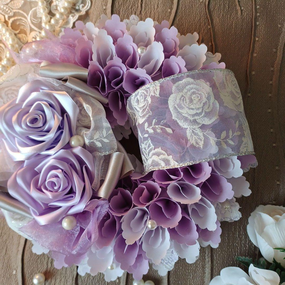 ＊モンブラン＊布リース　フラワーリース　母の日　　ファブリックリース