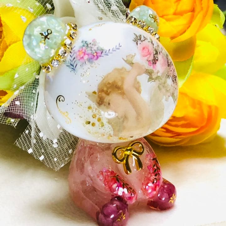 オルゴナイト くま 天使とお花の国