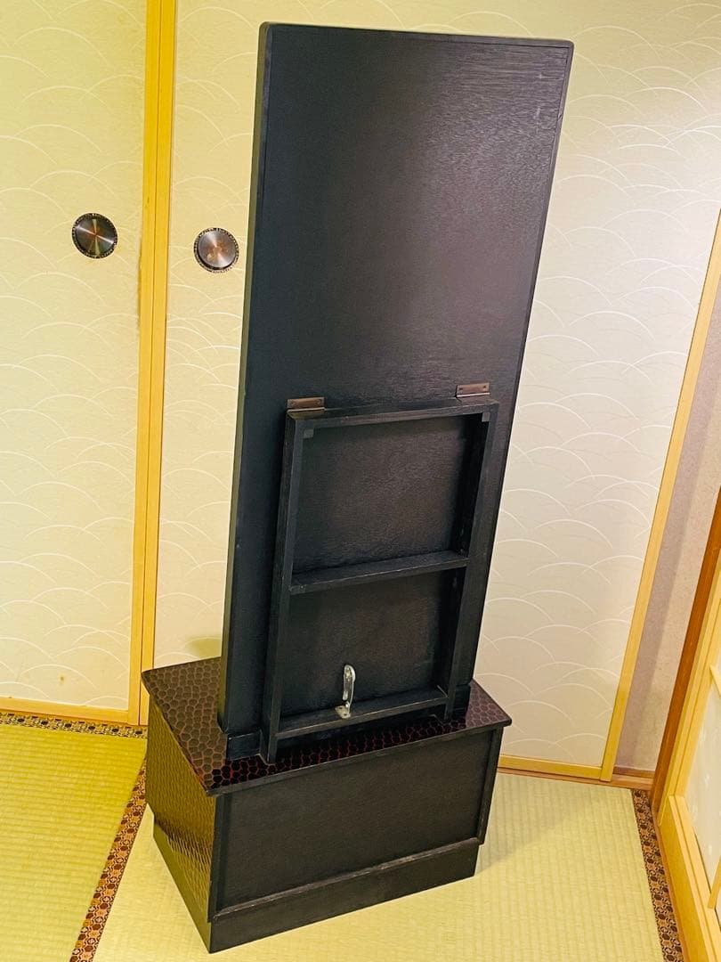 鎌倉彫 鏡台 一面鏡 アンティーク風 和家具 高級 ドレッサー 送料無料