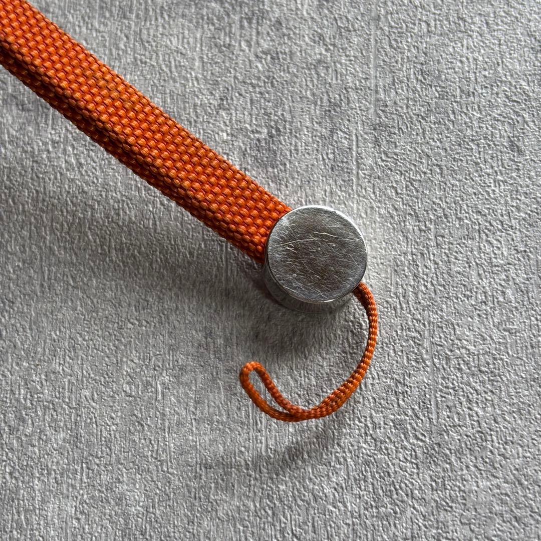 HERMES エルメス　ストラップ　オレンジ　シルバー　セリエ　キャンバス