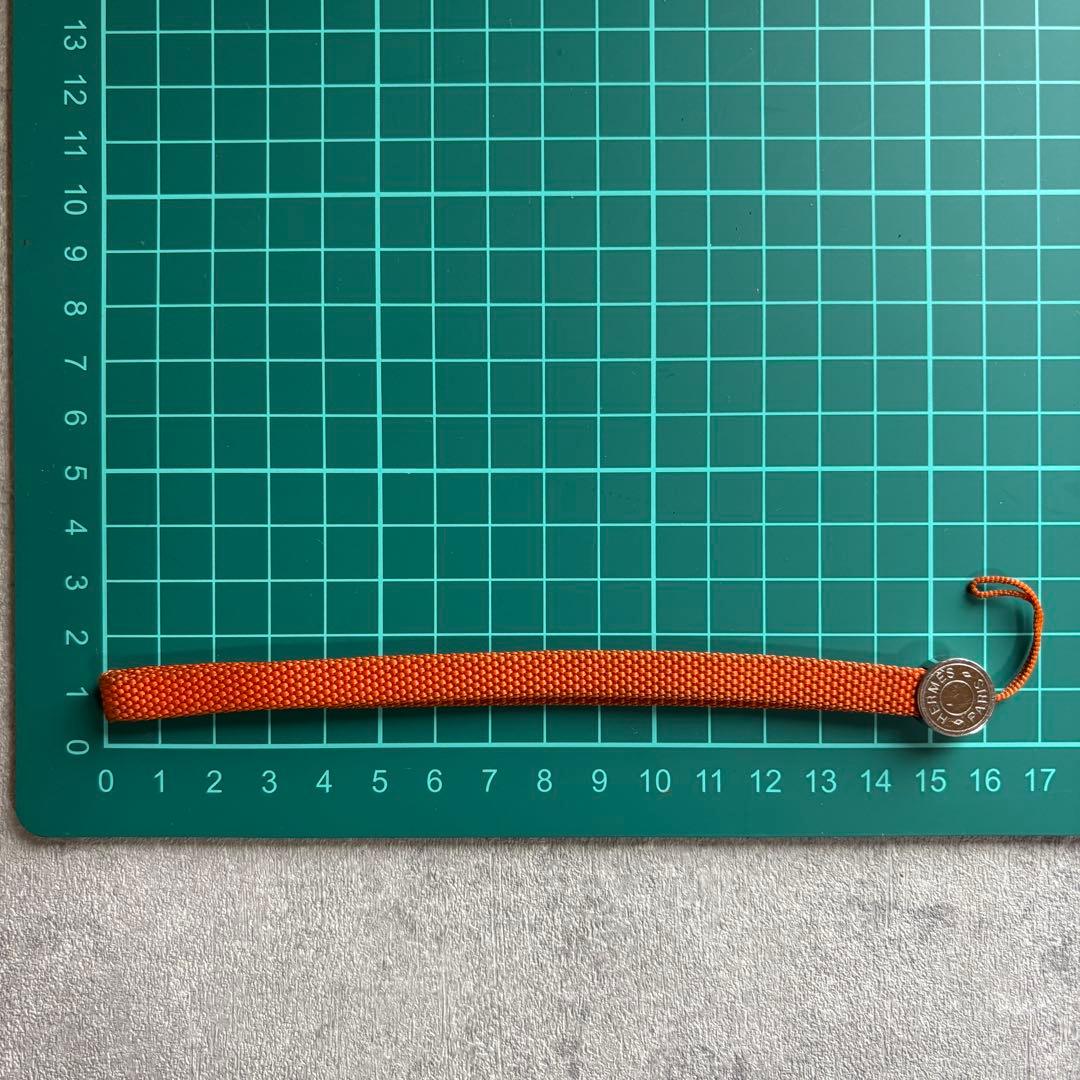 HERMES エルメス　ストラップ　オレンジ　シルバー　セリエ　キャンバス