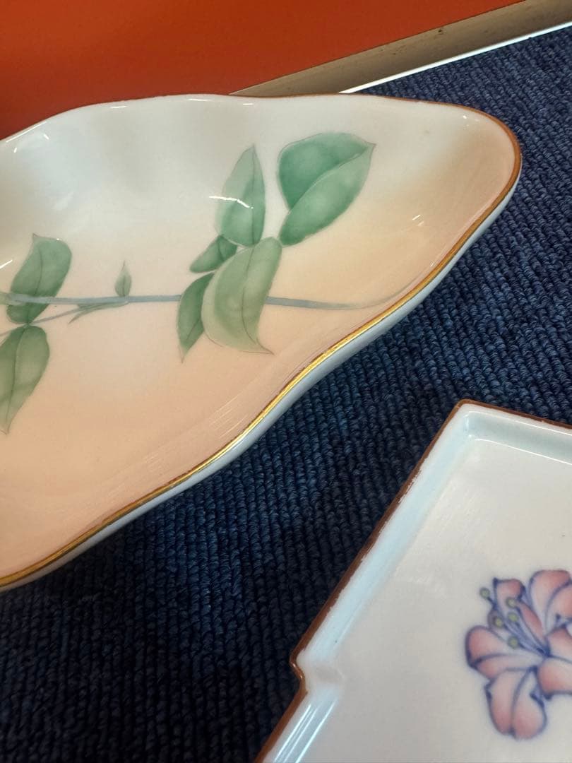 1893 香蘭社　菱形皿2客　菱形鉢1客　金彩