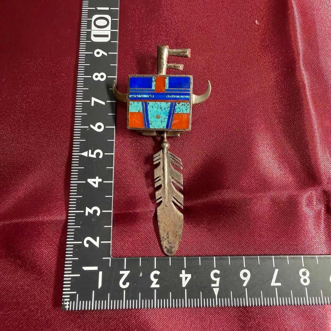 【Ray Tracey】ナバホ族 レイトレイシー インレイ ブローチ フェザー