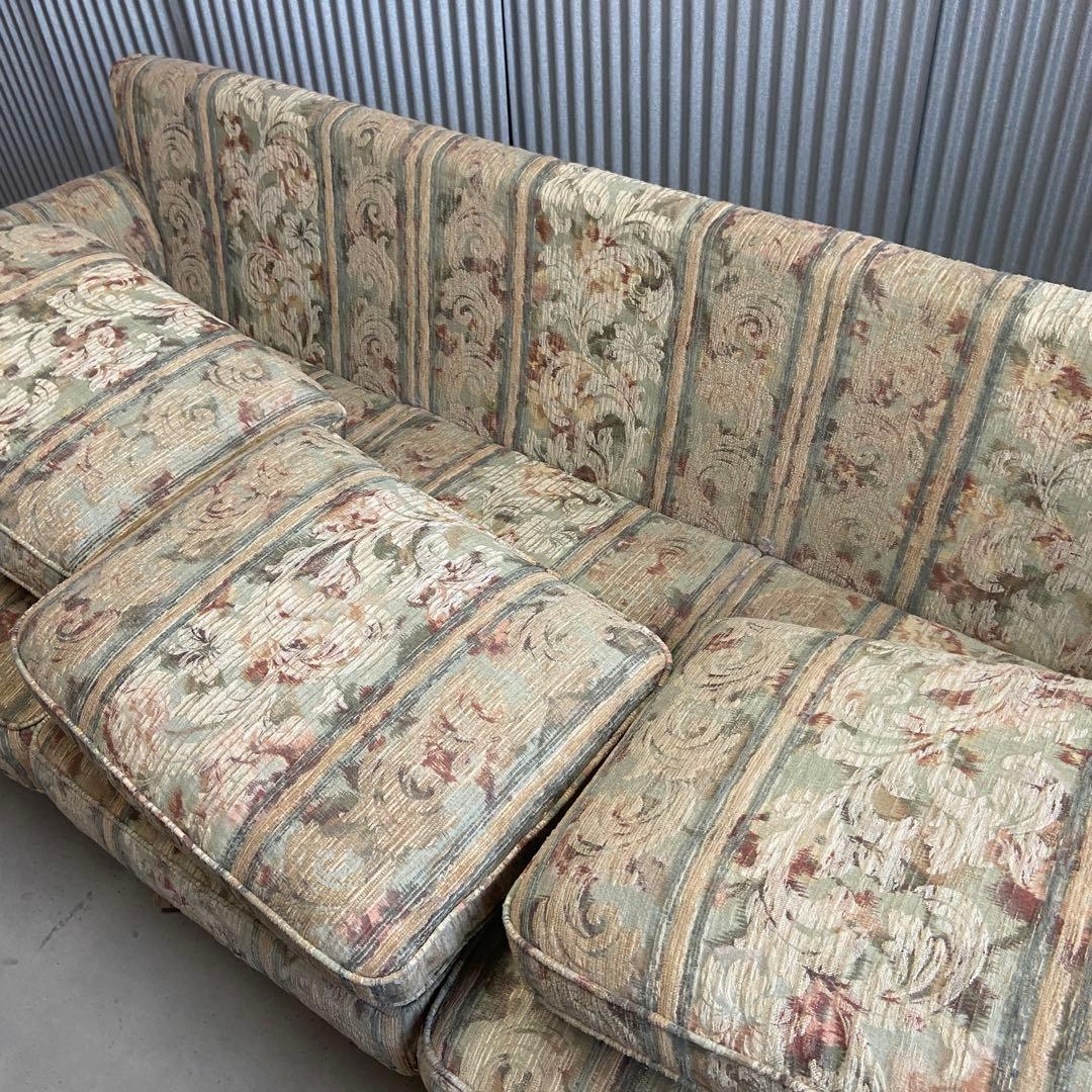 マルニ木工 ⭐️3人掛けソファ 花柄 ストライプ ヴィンテージ maruni