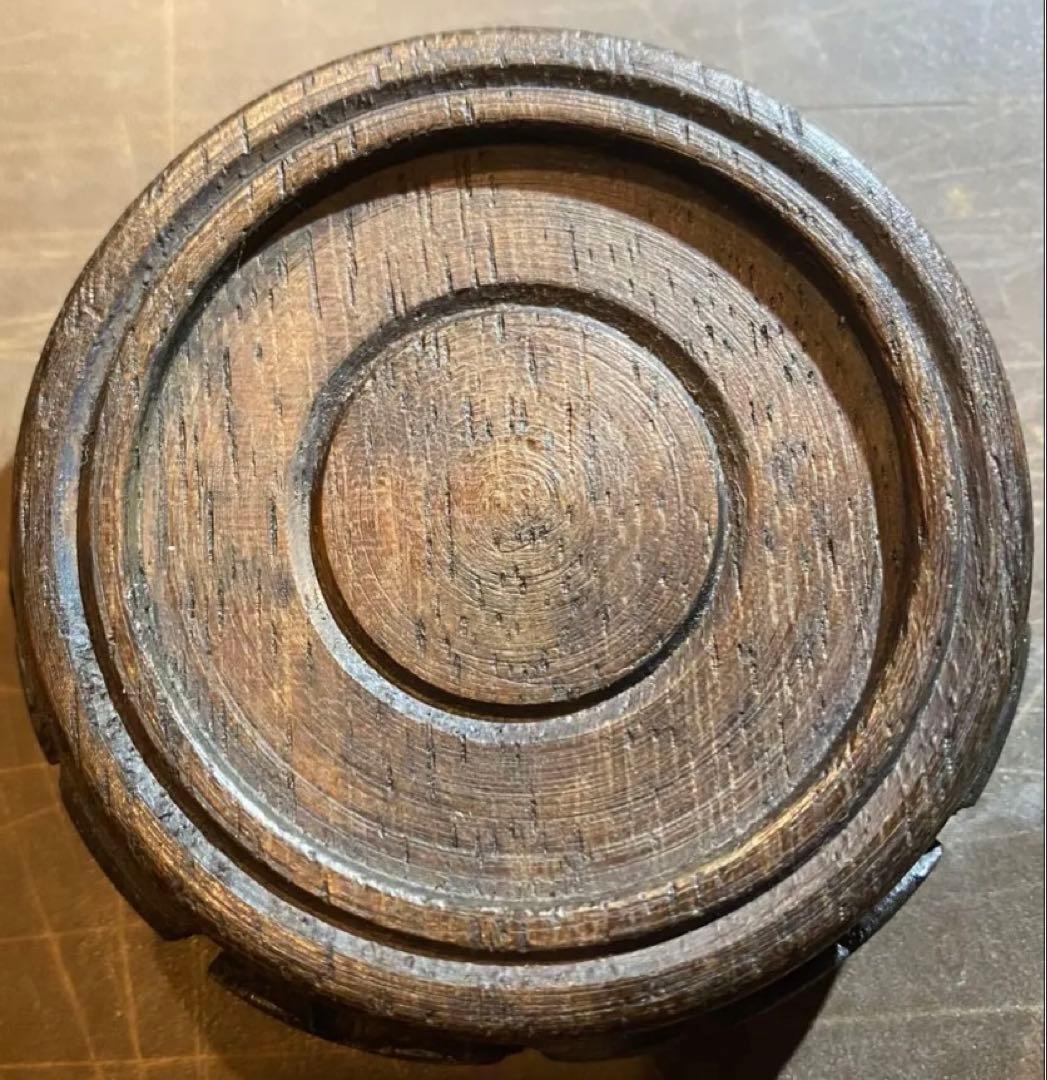 ヴィンテージ　古和田玉 ・福(５福)・唐木鑑賞台付　2点セット・ハンドメイド