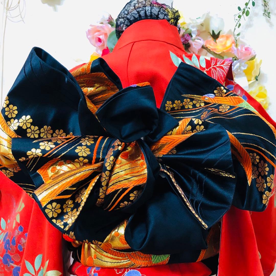 七五三豪華正絹7歳フルセット‼️人気赤地暈し⭐︎手毬花藤垂れ箔⭐︎金彩煌びやか逸品