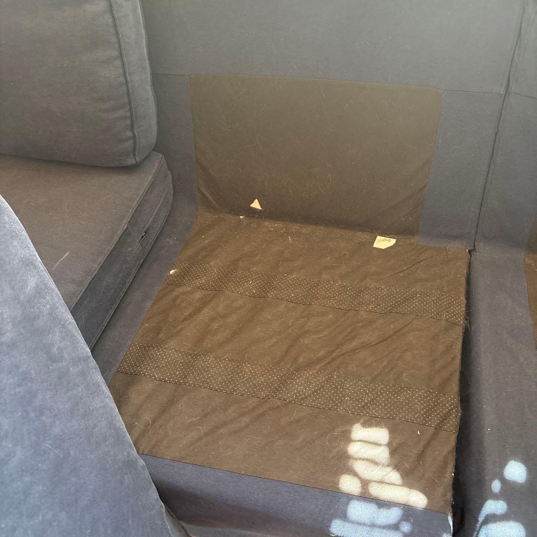 ikea kivik シーヴィク　ネイビーソファ 寝椅子付4人掛け　シート2種付