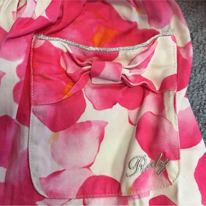 1度着用完売rady花びらピンク色エプロン花柄武藤静香Fレディ