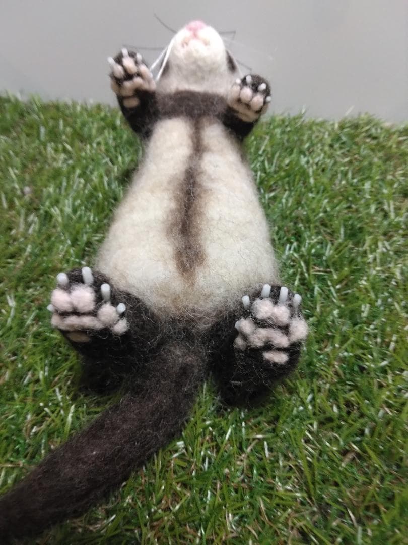 羊毛フェルト フェレット (セーブル)　ぬいぐるみ