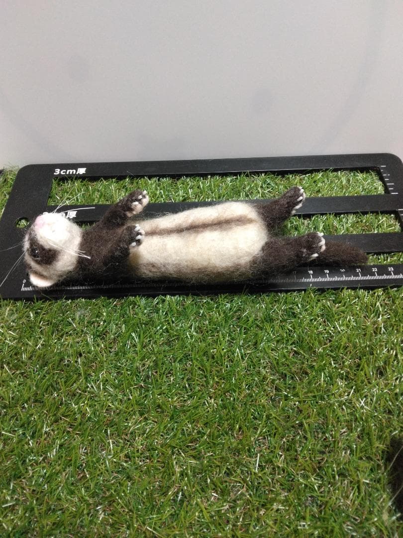 羊毛フェルト フェレット (セーブル)　ぬいぐるみ