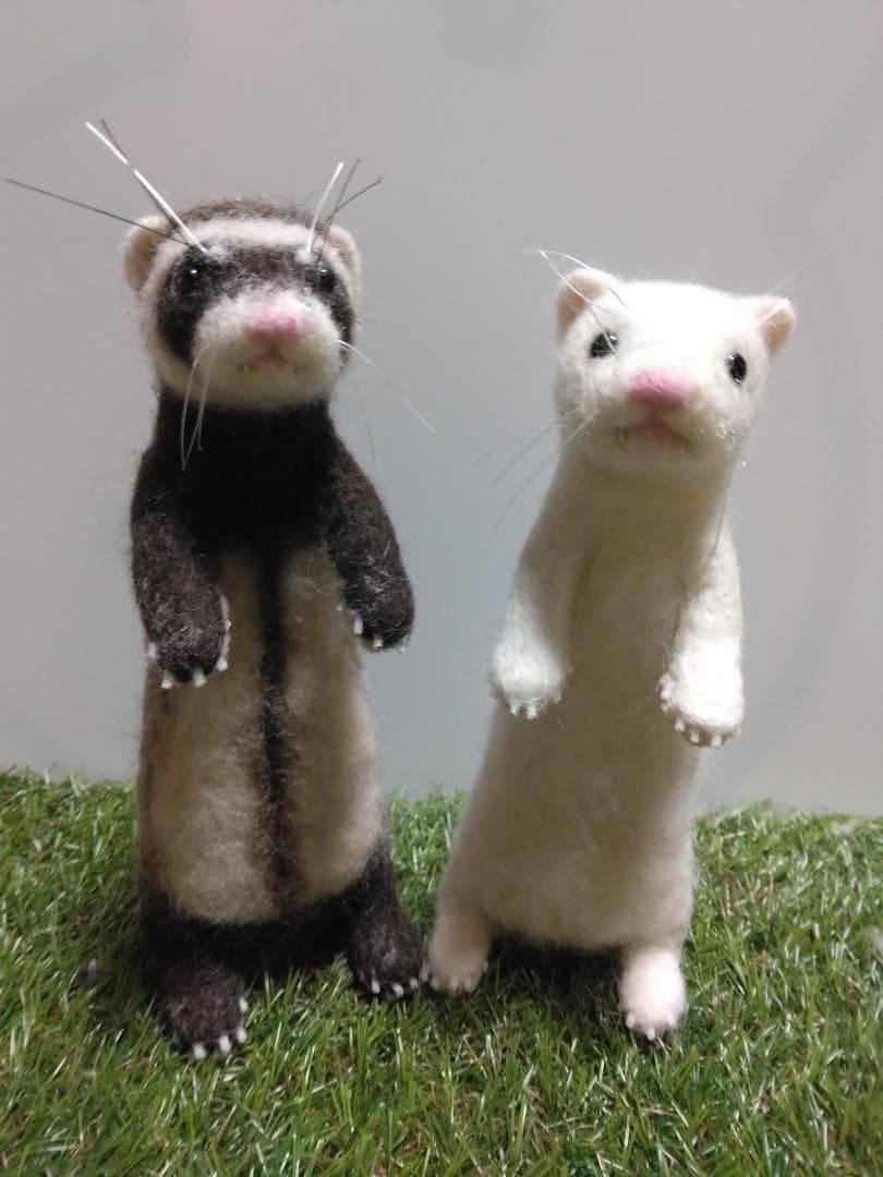 羊毛フェルト フェレット (セーブル)　ぬいぐるみ