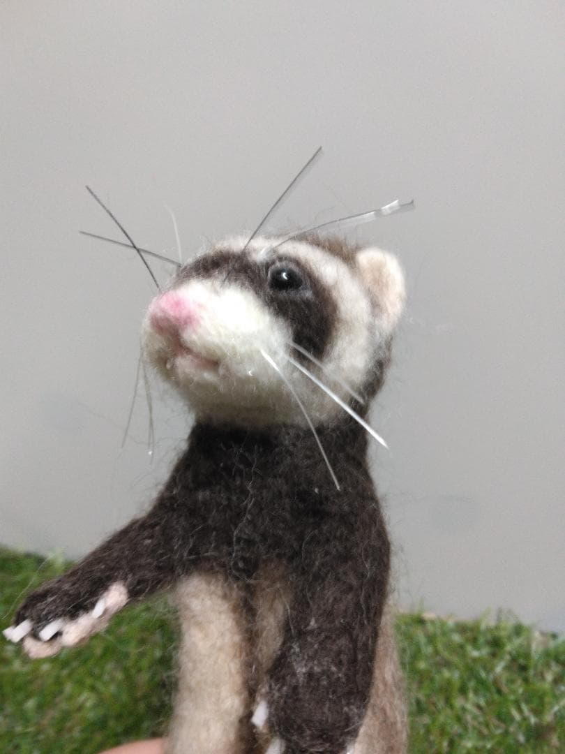 羊毛フェルト フェレット (セーブル)　ぬいぐるみ