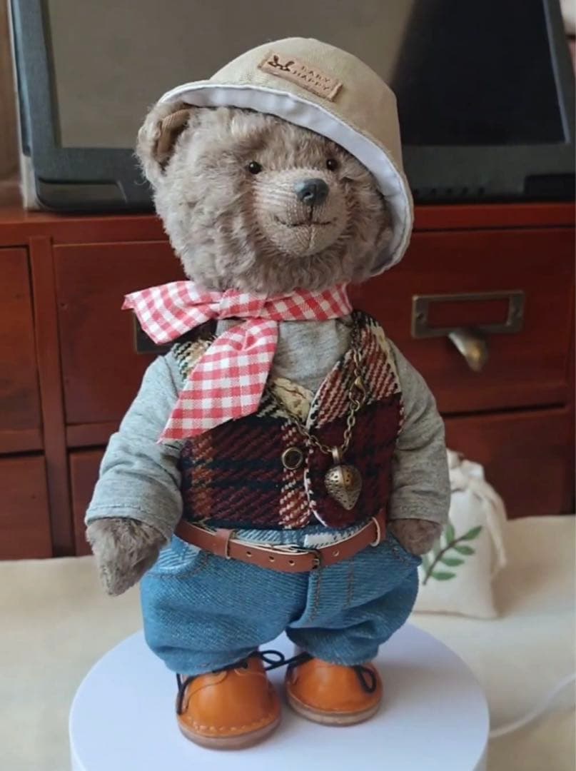 お出掛けくまさん アーティストベア テディベア 海外作家様 ハンドメイド