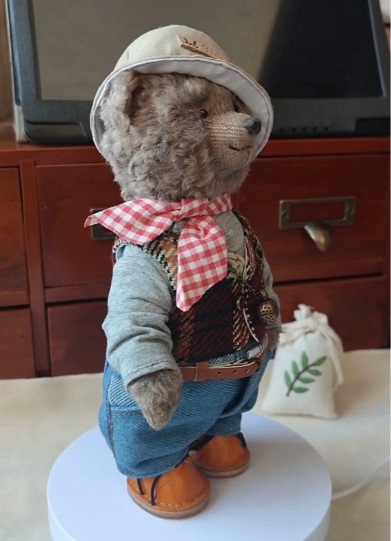 お出掛けくまさん アーティストベア テディベア 海外作家様 ハンドメイド