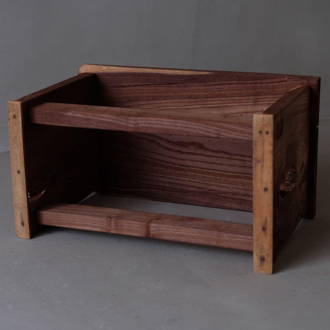 栗材 枯れ木のロースツール　椅子 チェア 花台 サイドテーブル 古家具 古道具