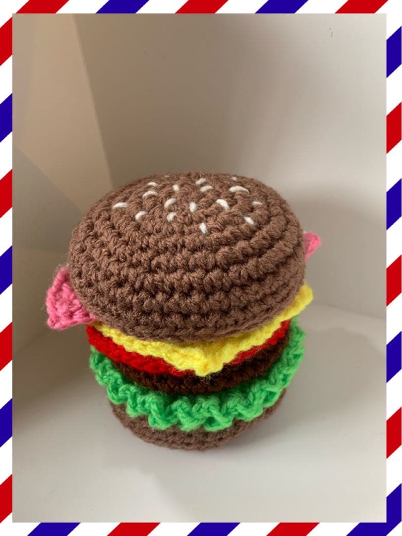 編みぐるみ　ハンバーガー＆フライドポテト　おままごと