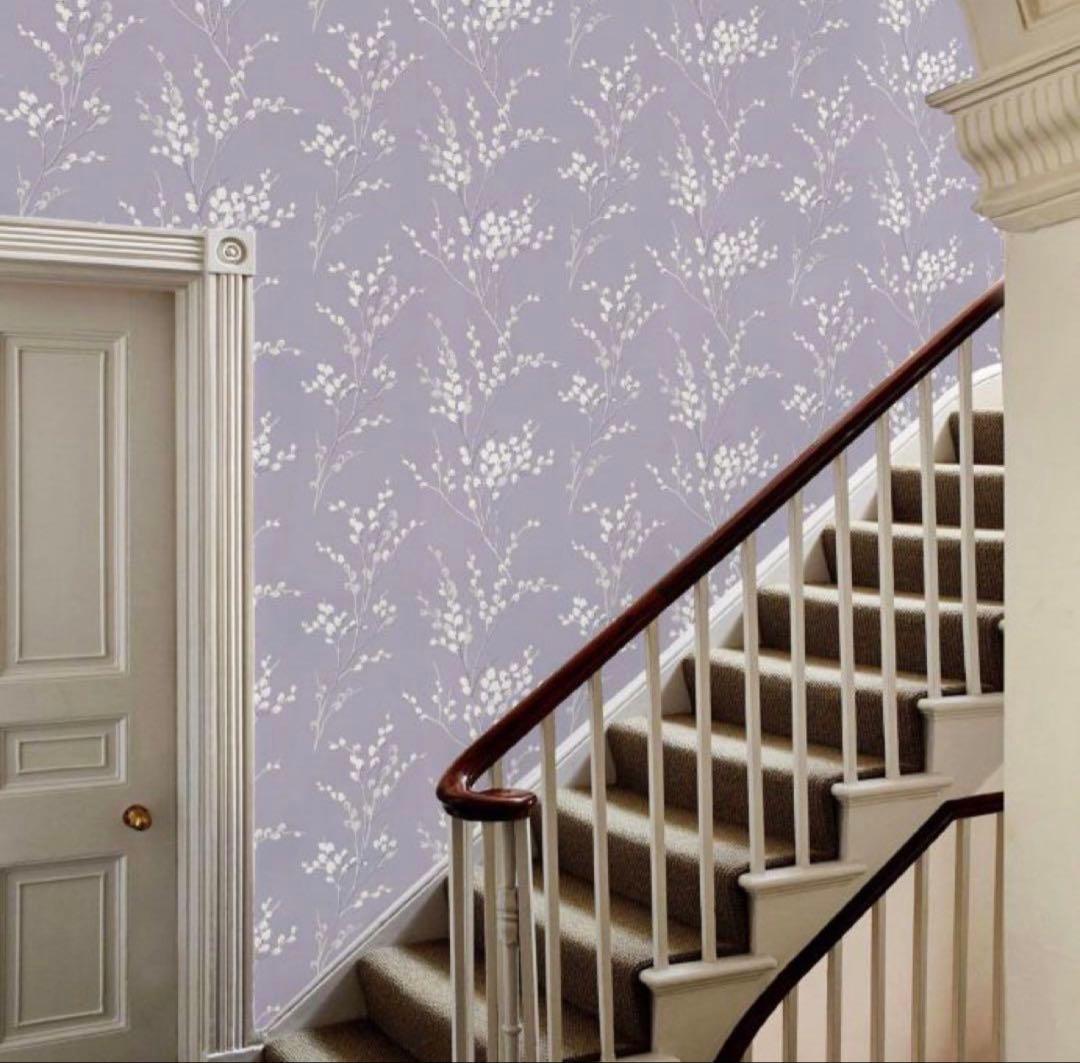 ローラアシュレイ UK製壁紙　プッシーウィロー　ペイルアイリス　新品1本から