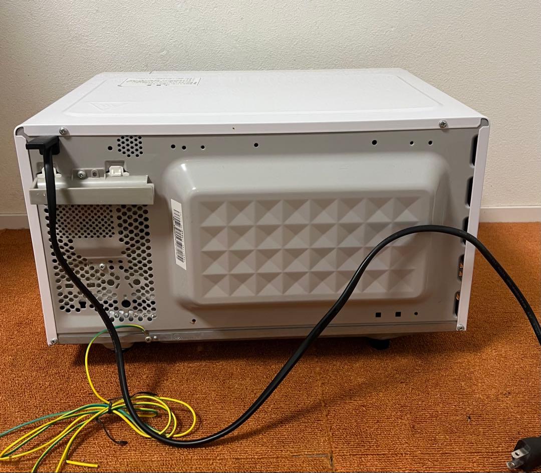 ユアサ ホワイト電子レンジ 縦開き 庫内フラット ヘルツフリー 一人暮らし