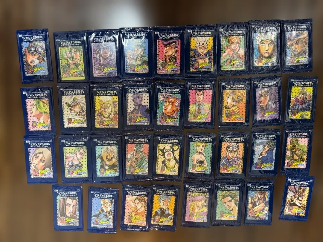 【未開封】ジョジョの奇妙な冒険 25周年 記念メモリアルカード 34枚セット