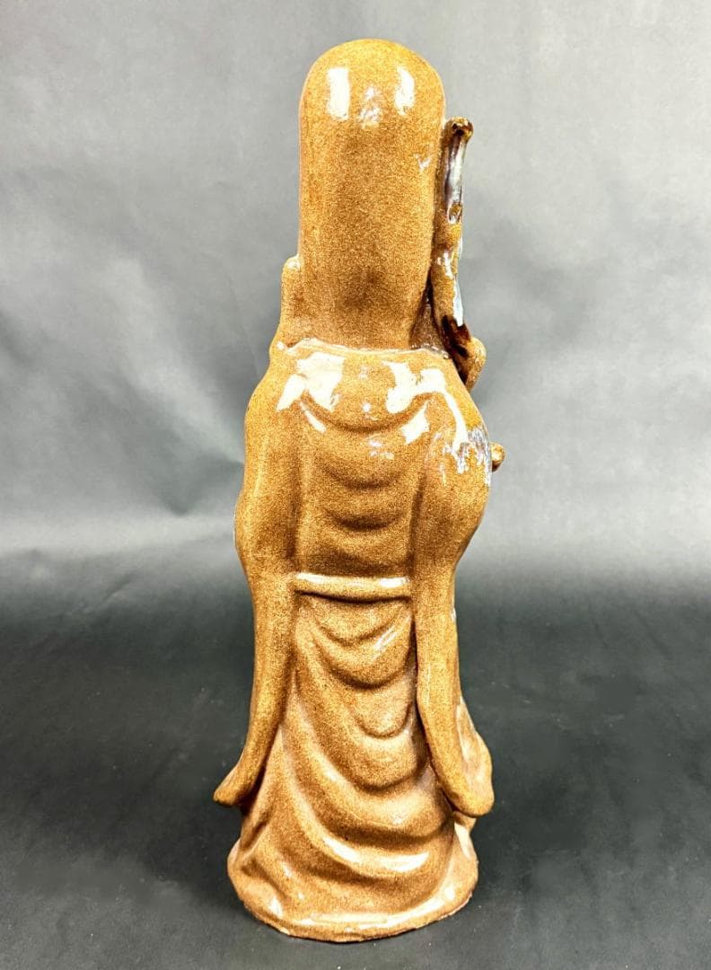 時代物 香春在銘 寿老人 壽老人 陶器 焼物 高さ約47cm七福神WWTT006