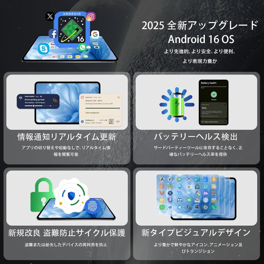 タブレット Android 16 搭載 TECLAST T65 13インチ 大型