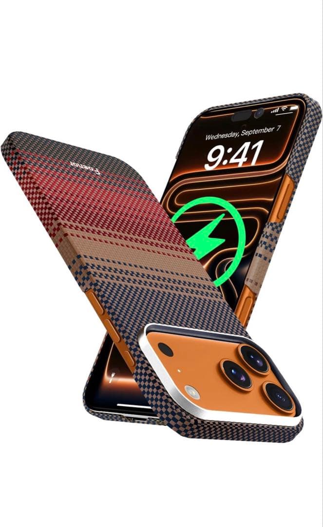PITAKA &Foenor ストライプデザイン iPhone17promax用