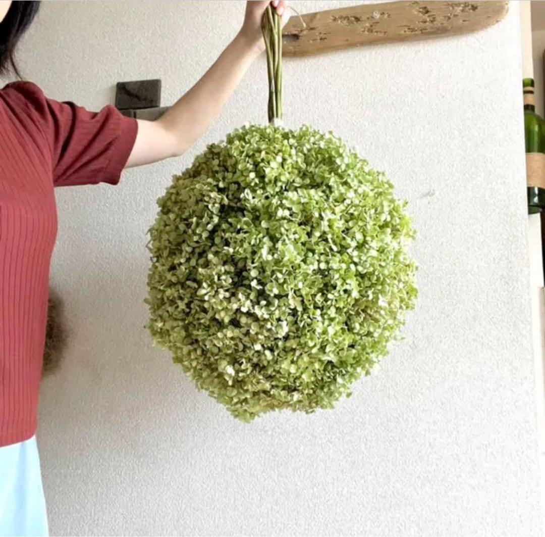 アナベル紫陽花ボールリース　フライングリースフライングスワッグ　スワッグ　ブーケ