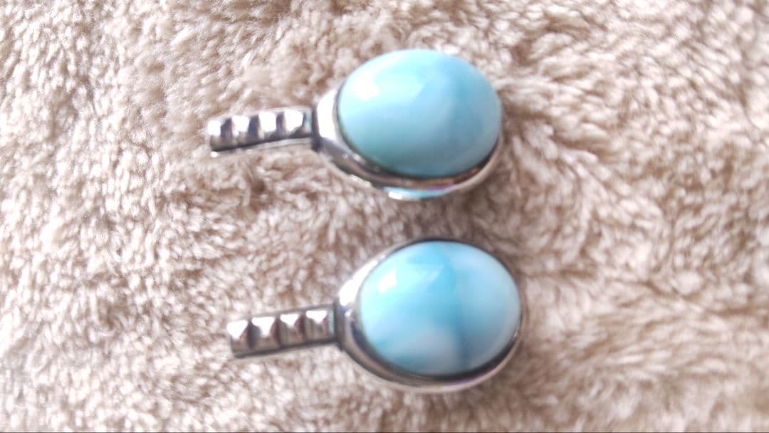 ラリマー925シルバーセット（ペンダント・ピアス）ブルー