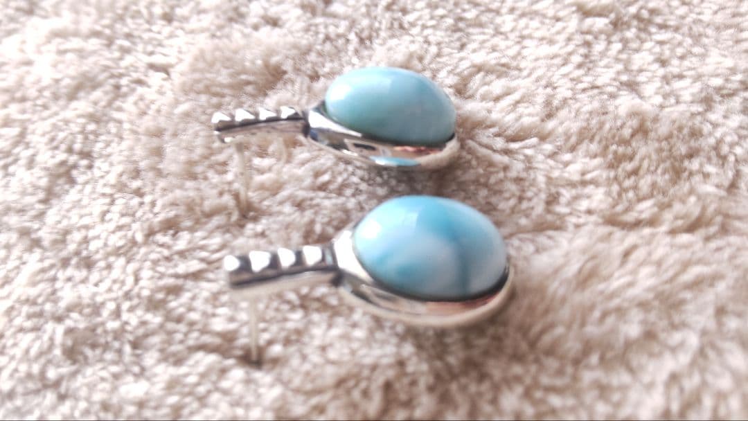 ラリマー925シルバーセット（ペンダント・ピアス）ブルー