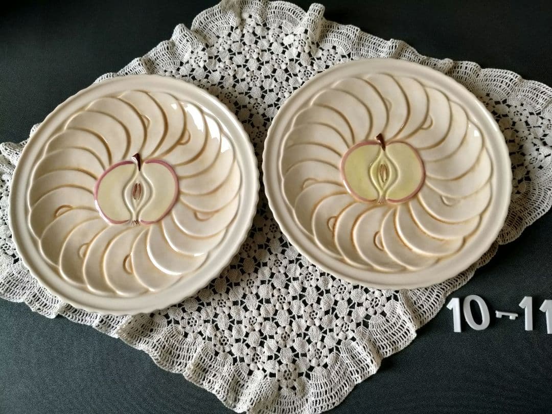 【11/5まで】フランスヴィンテージ　バルボティーヌりんごプレート　２枚組