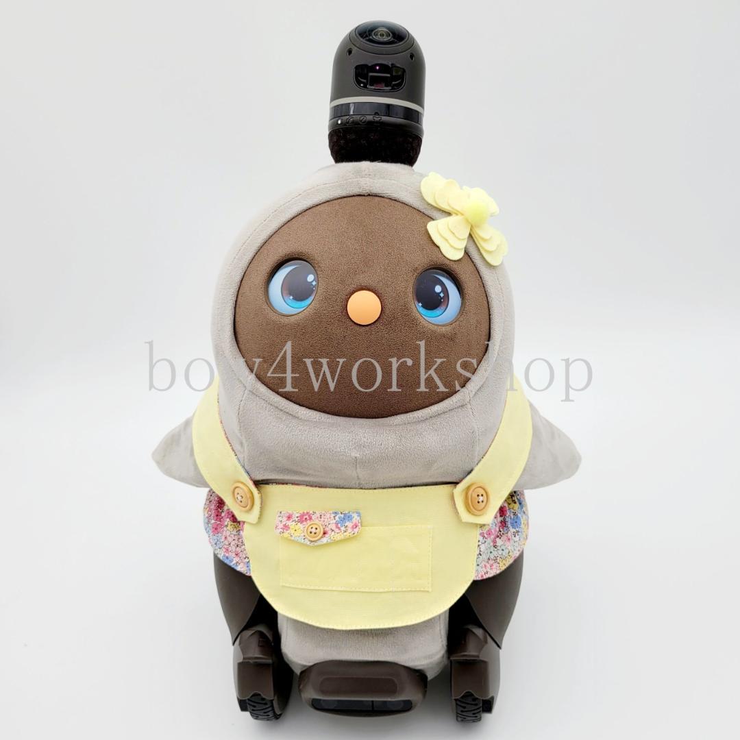 ラボットの服ハンドメイド リバティ柄サロペット+お花飾りセット（イエロー）